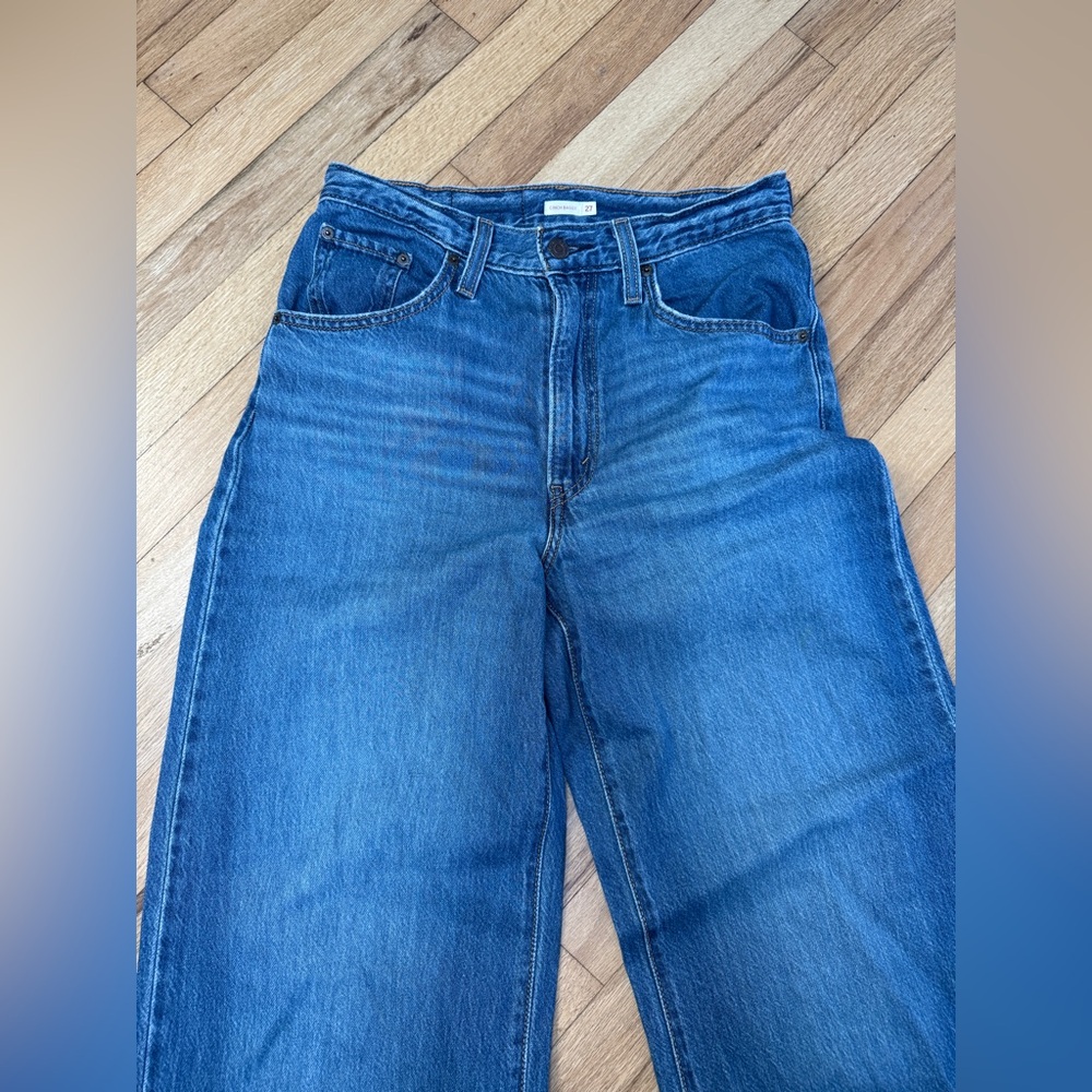 Levi’s Cinch Baggy Jeans Blue Midwash 27 EUC - Picture 3 of 8